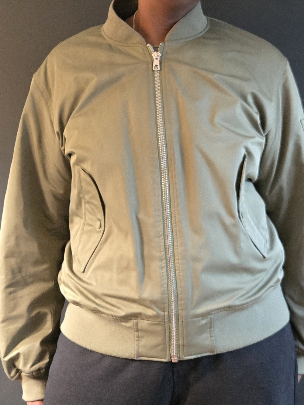 mango | oversized jacket bomber | crew neck | olive | us xxl - Picture 2 of 12